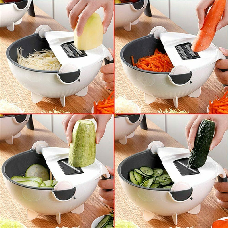 Rotate The Vegetable Cutter.