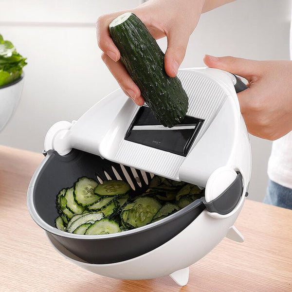 Rotate The Vegetable Cutter.